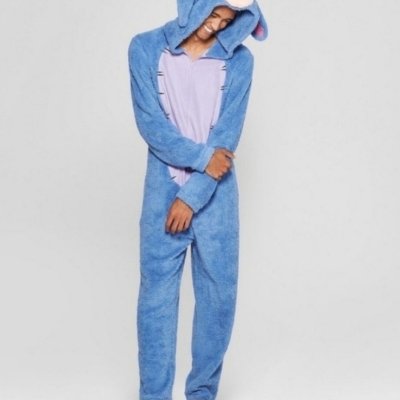 Disney Eeyore Blue Fleece Sleepwear Sz Medium 12.12 - Picture 10 of 13